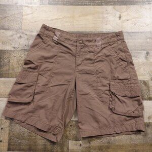 Columbia Cargo Shorts Women’s 8 Brown Nylon Utility Outdoor Hiking Shorts
